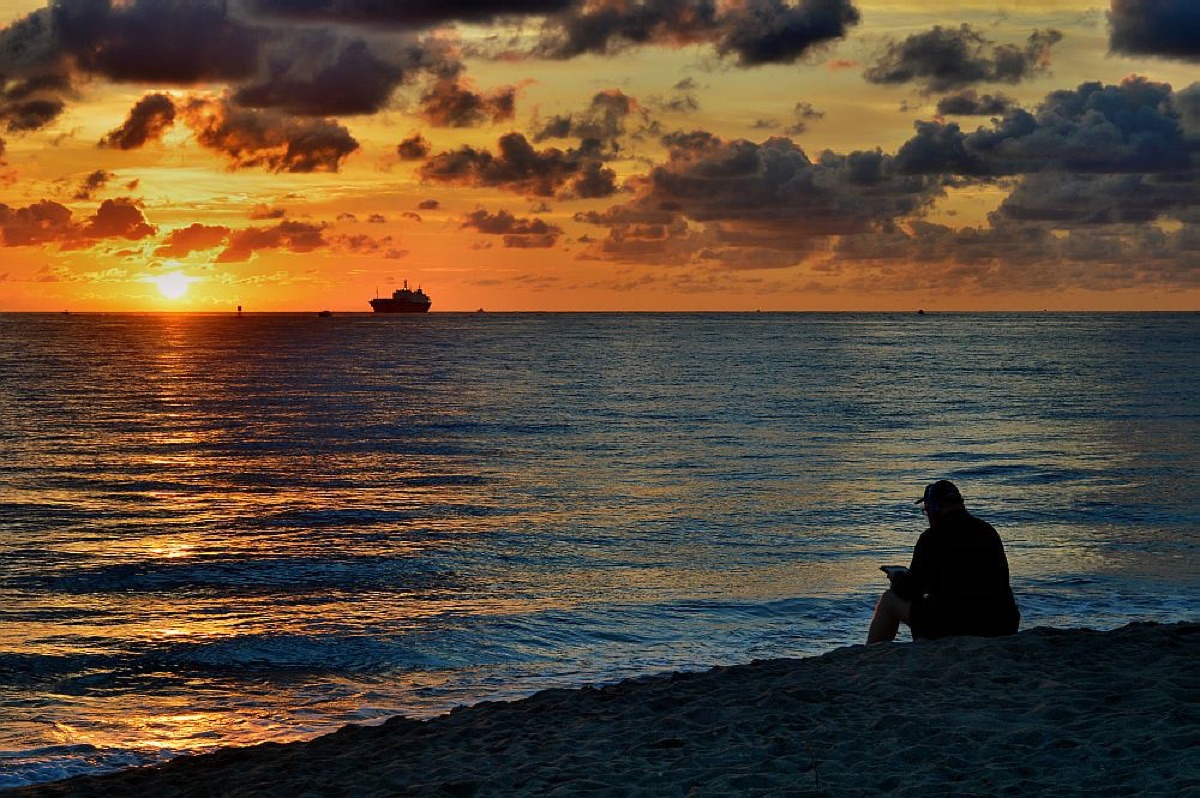 sunrise over tropical beach