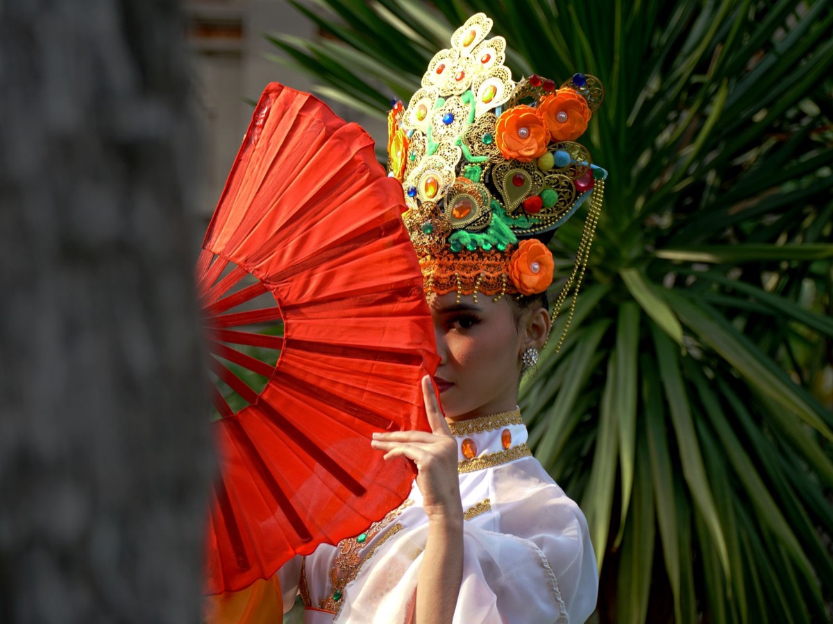 Tahitian dance costume detail