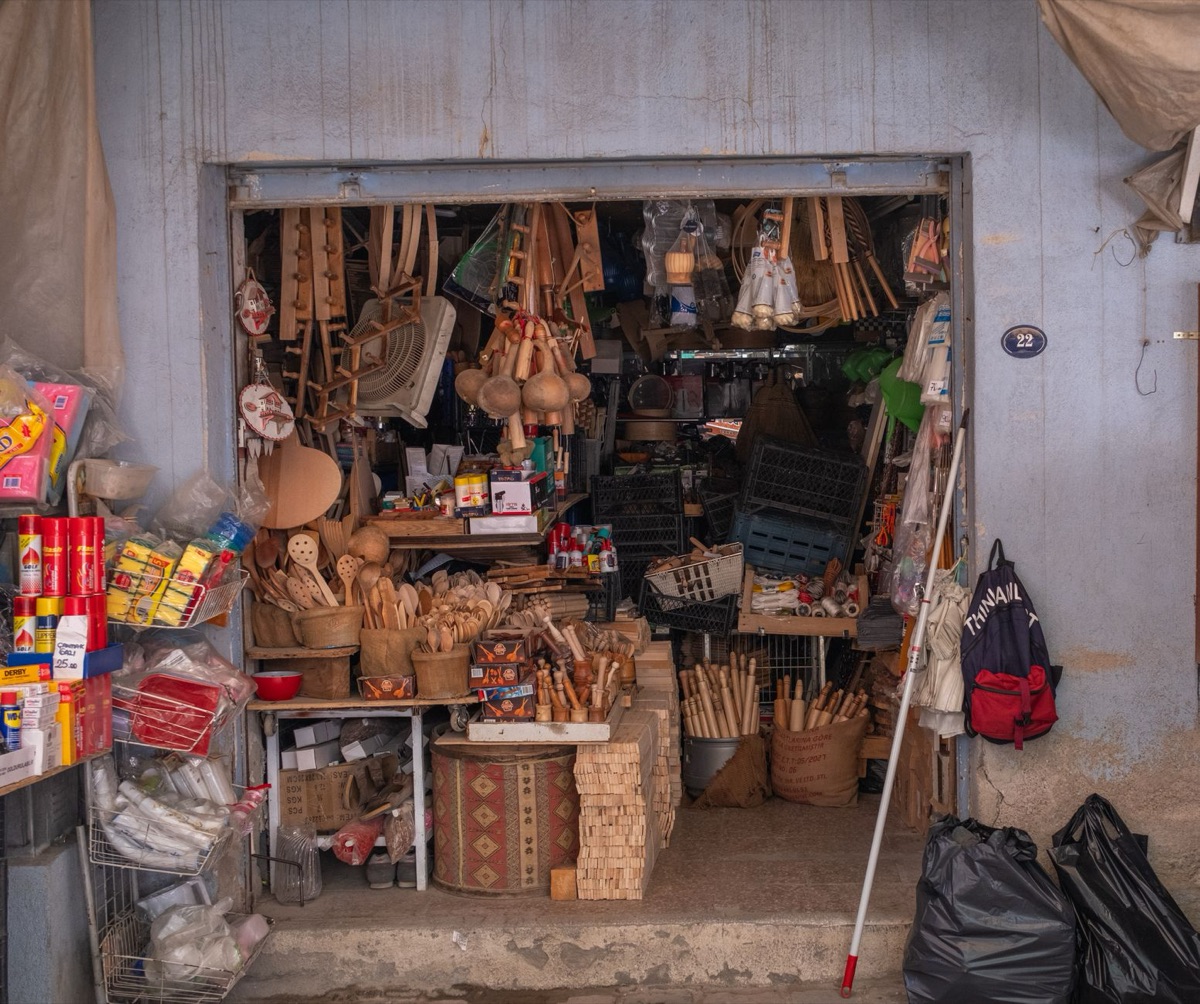 Local market in Borabora with fresh tropical fruits and handmade crafts