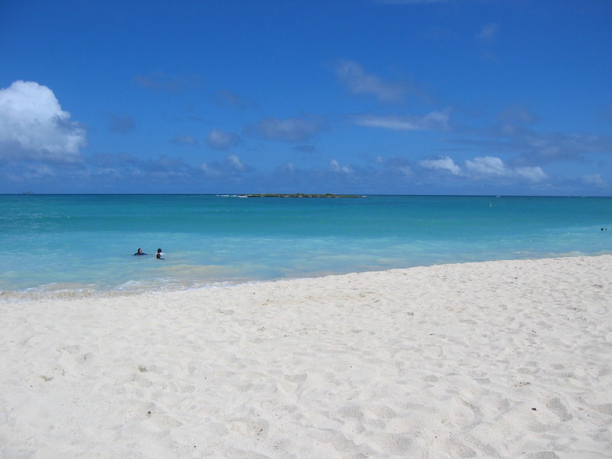 Tahiti beach with clear blue water