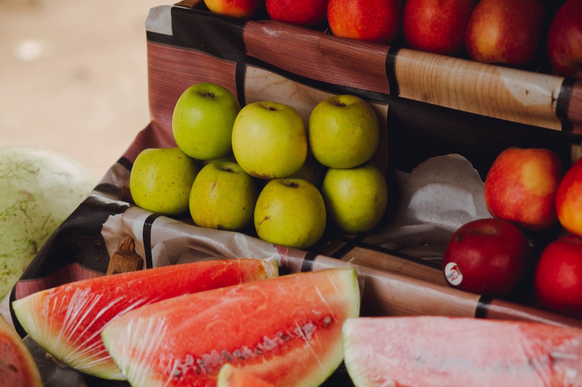 Tahiti local market with fresh fruit