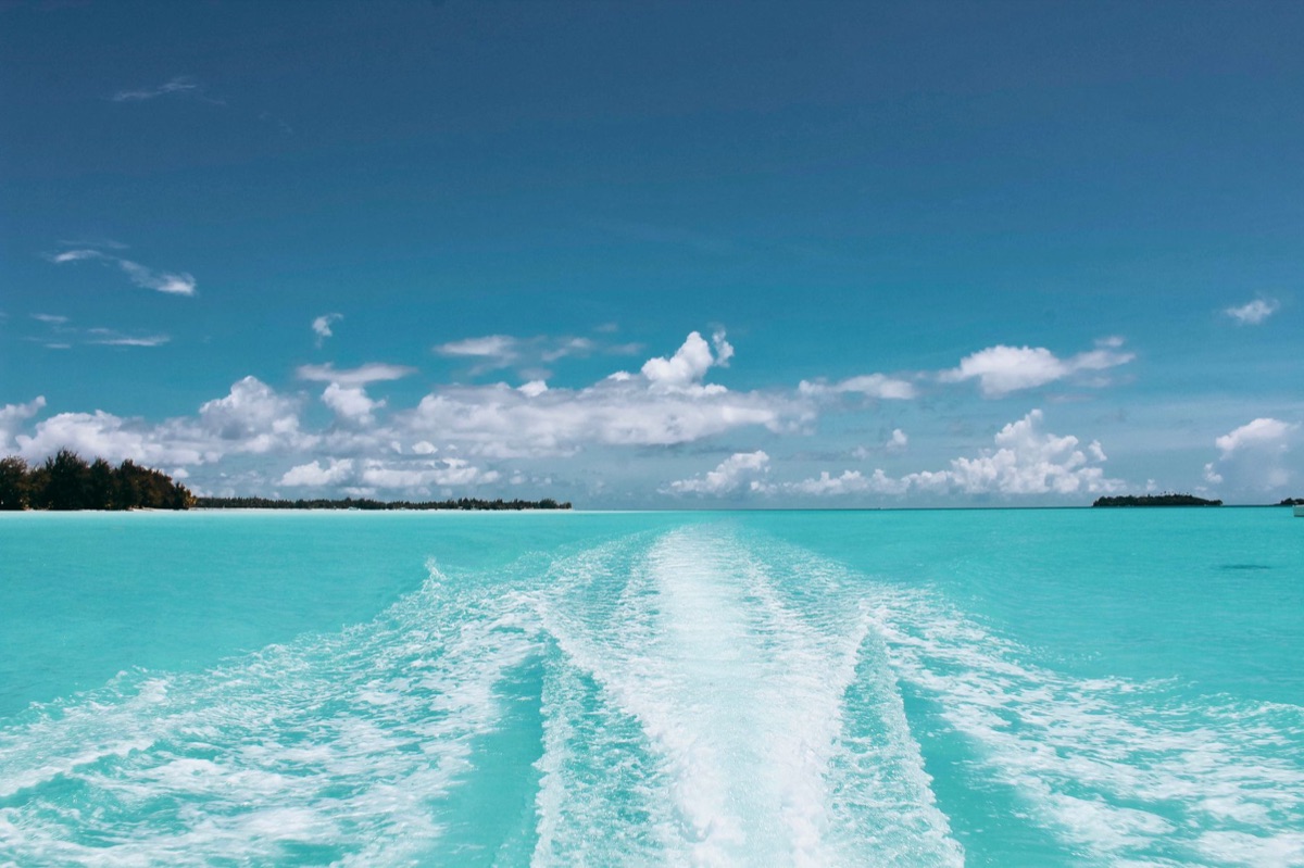 Bora Bora lagoon with snorkel gear
